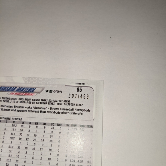 2021 Topps Series 1 GREEN Sparkle SP  BRUSDAR GRAT - Picture 5 of 5